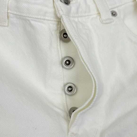 MADEWELL Low-Slung Baggy Jeans 23 Pure White Wide Leg Fixed Cuffs Denim B22 - Picture 5 of 7